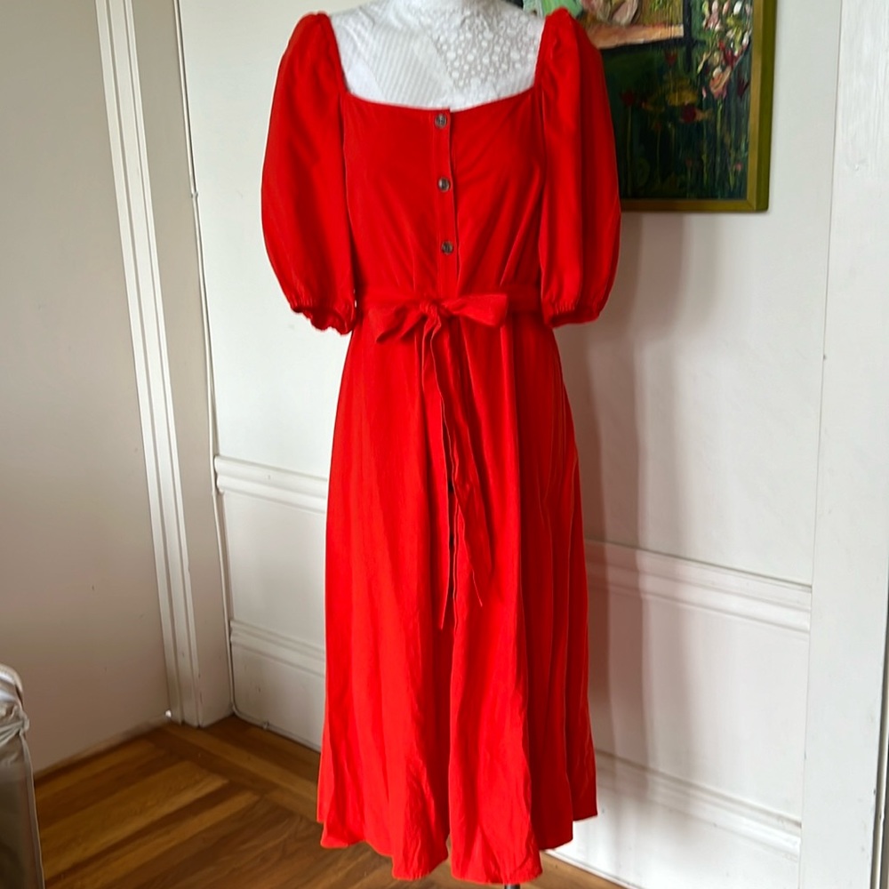 Red H&M Midi Dress, Size L